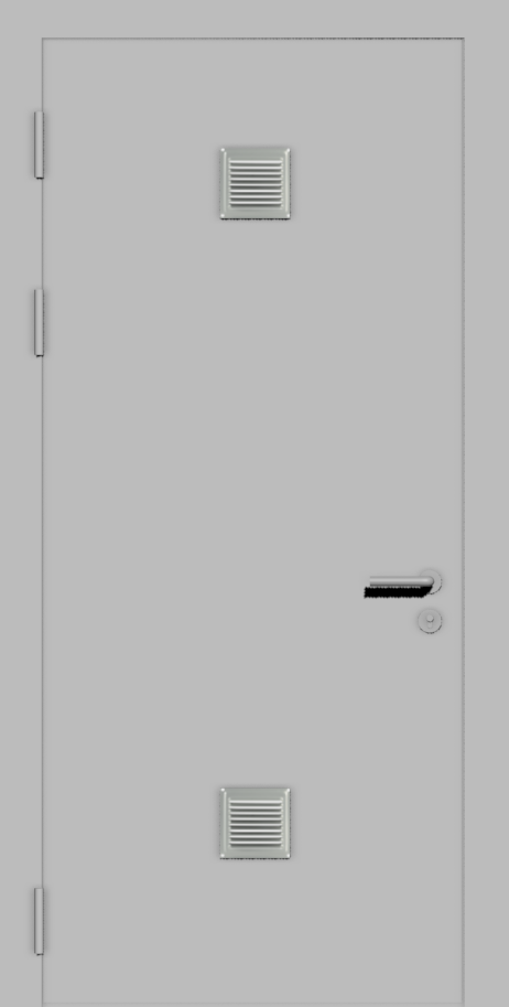 Металлическая дверь с двумя вентиляционными решетками москва